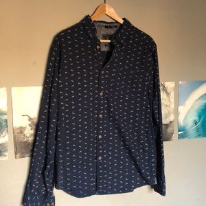 CACTUS NEW YORK Men’s casual Button Down (foxes)